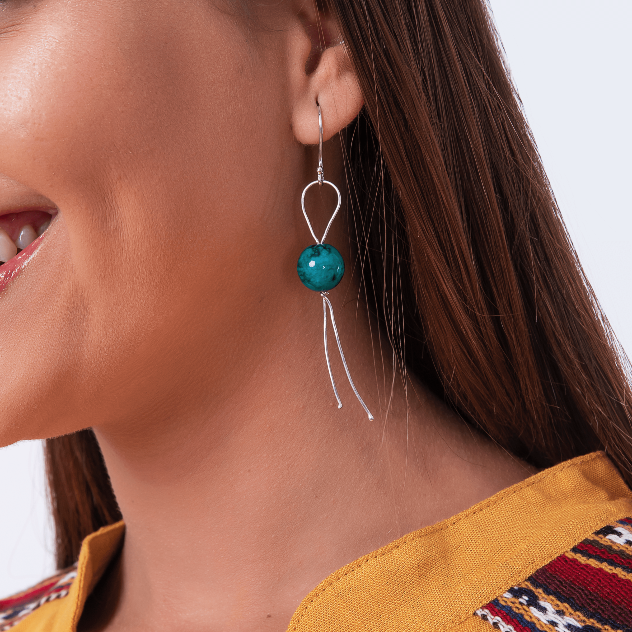 Turquoise string earrings