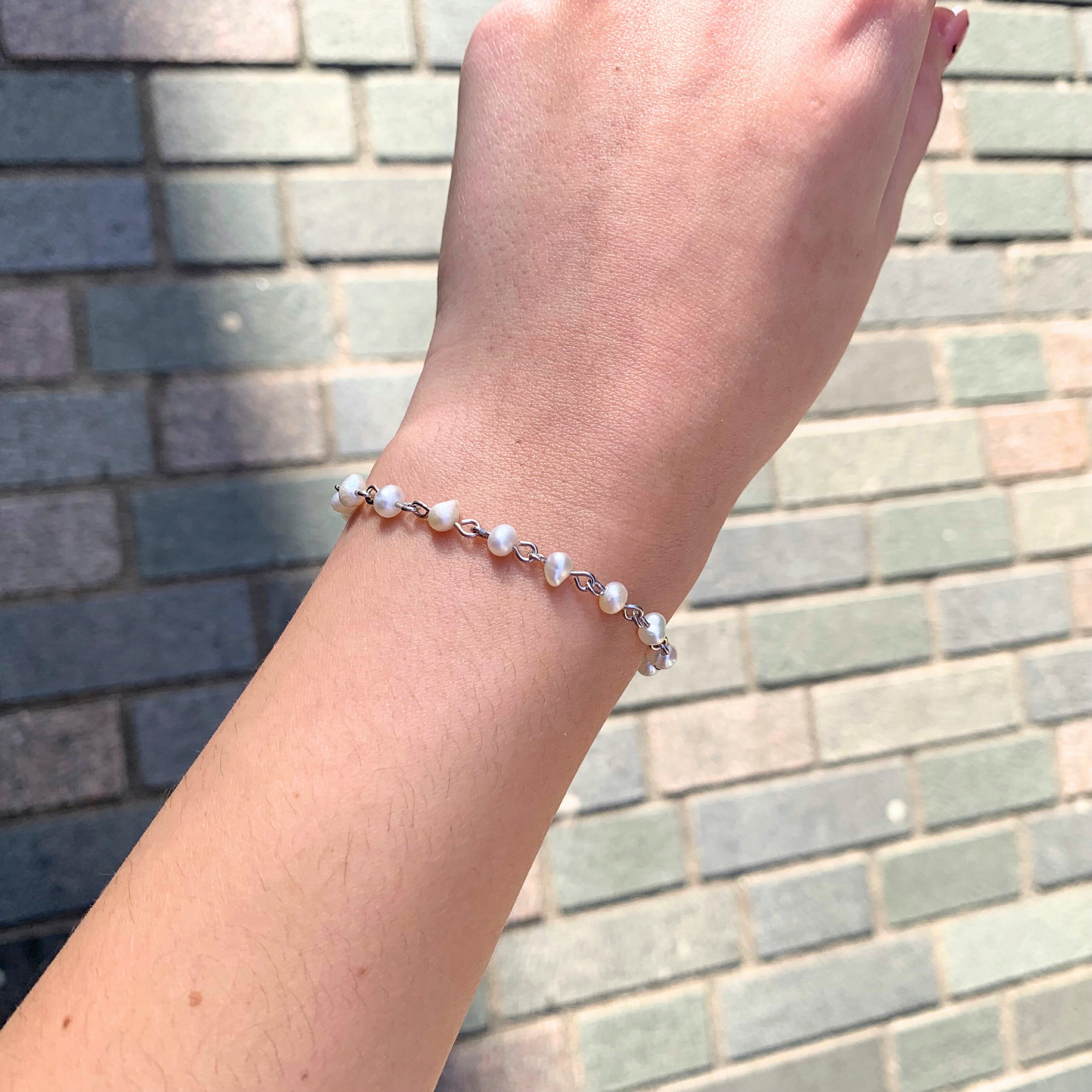 Fresh pearls and silver 950 bracelet