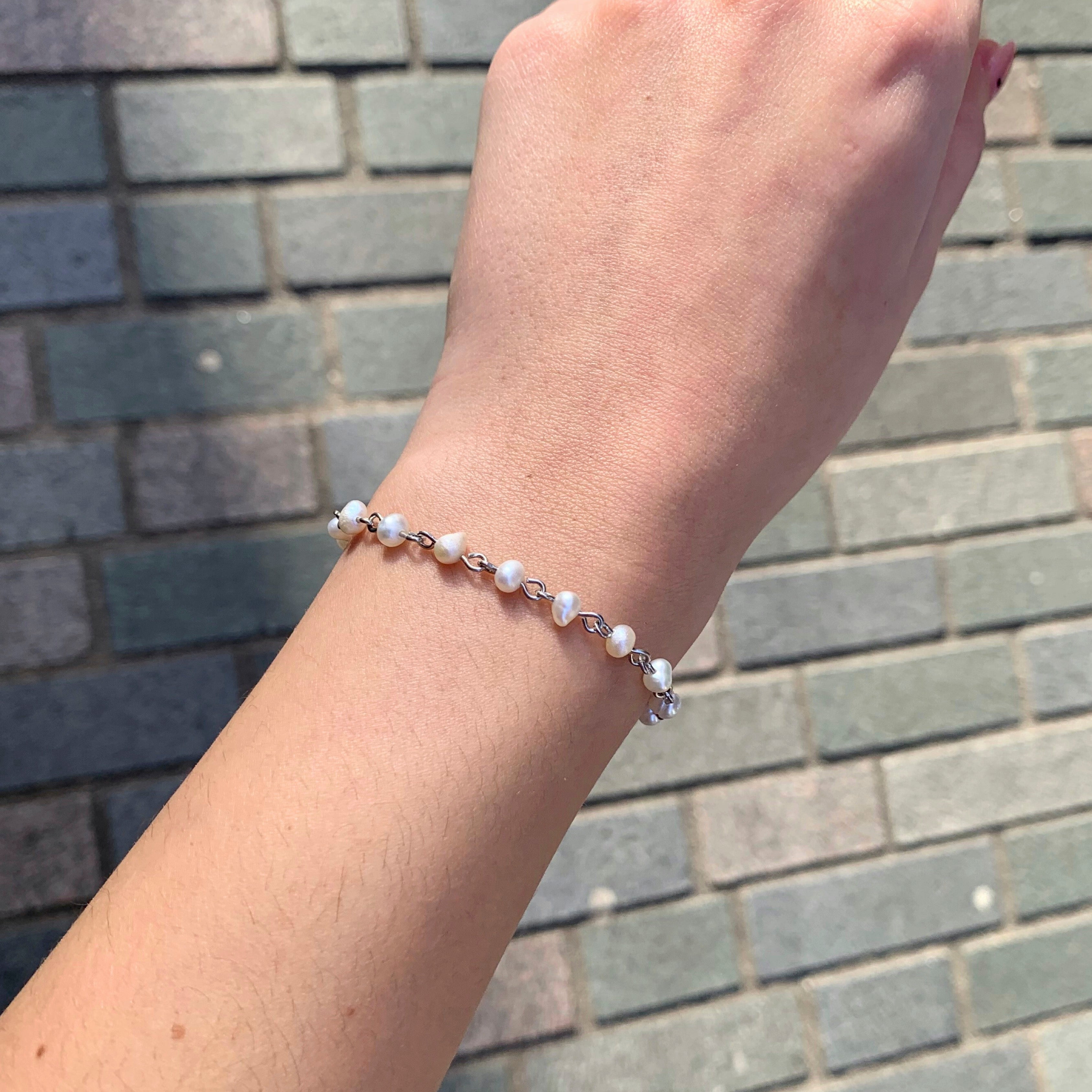 Fresh pearls and silver 950 bracelet