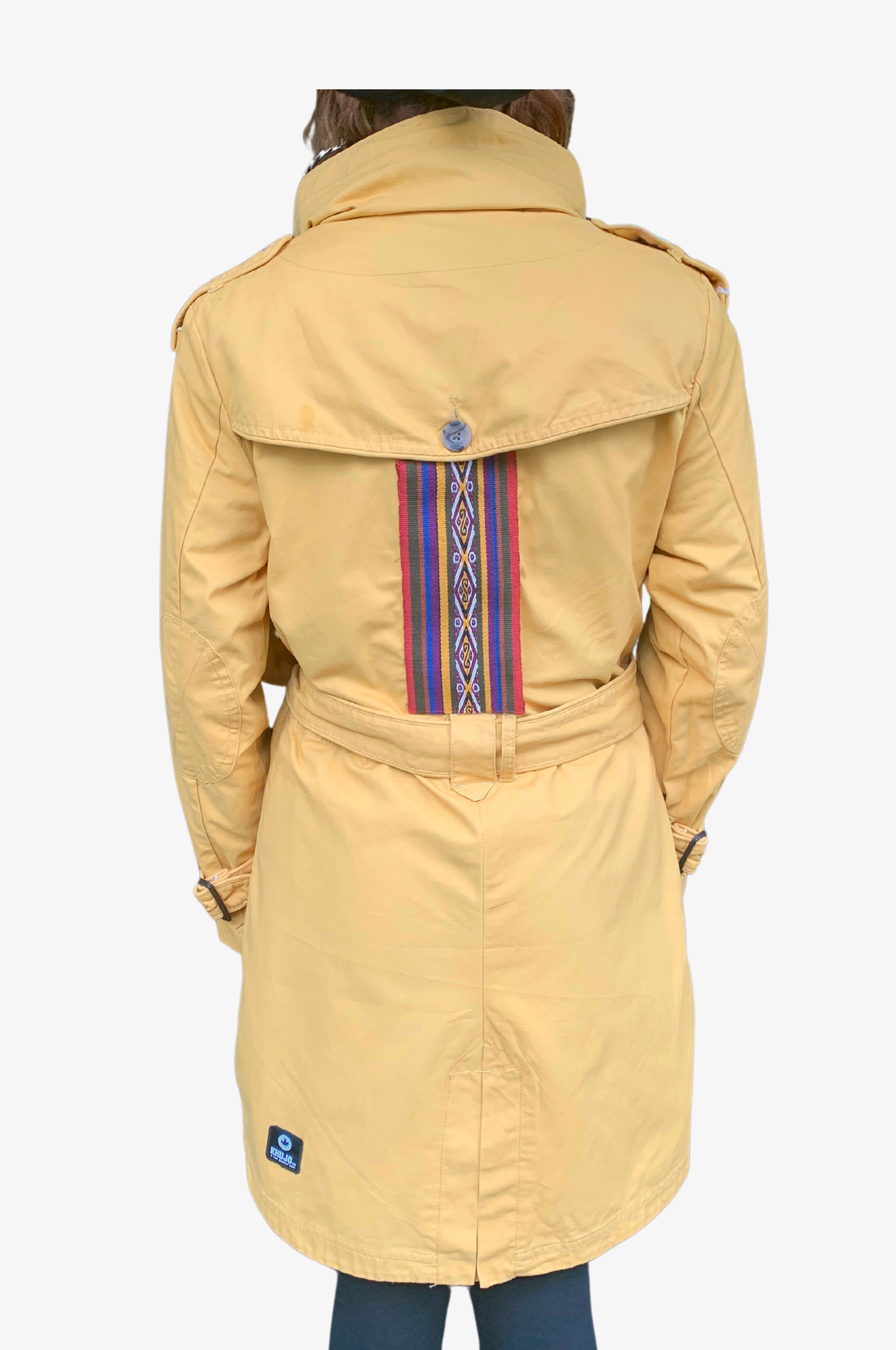 Upcycled mustard parka jacket