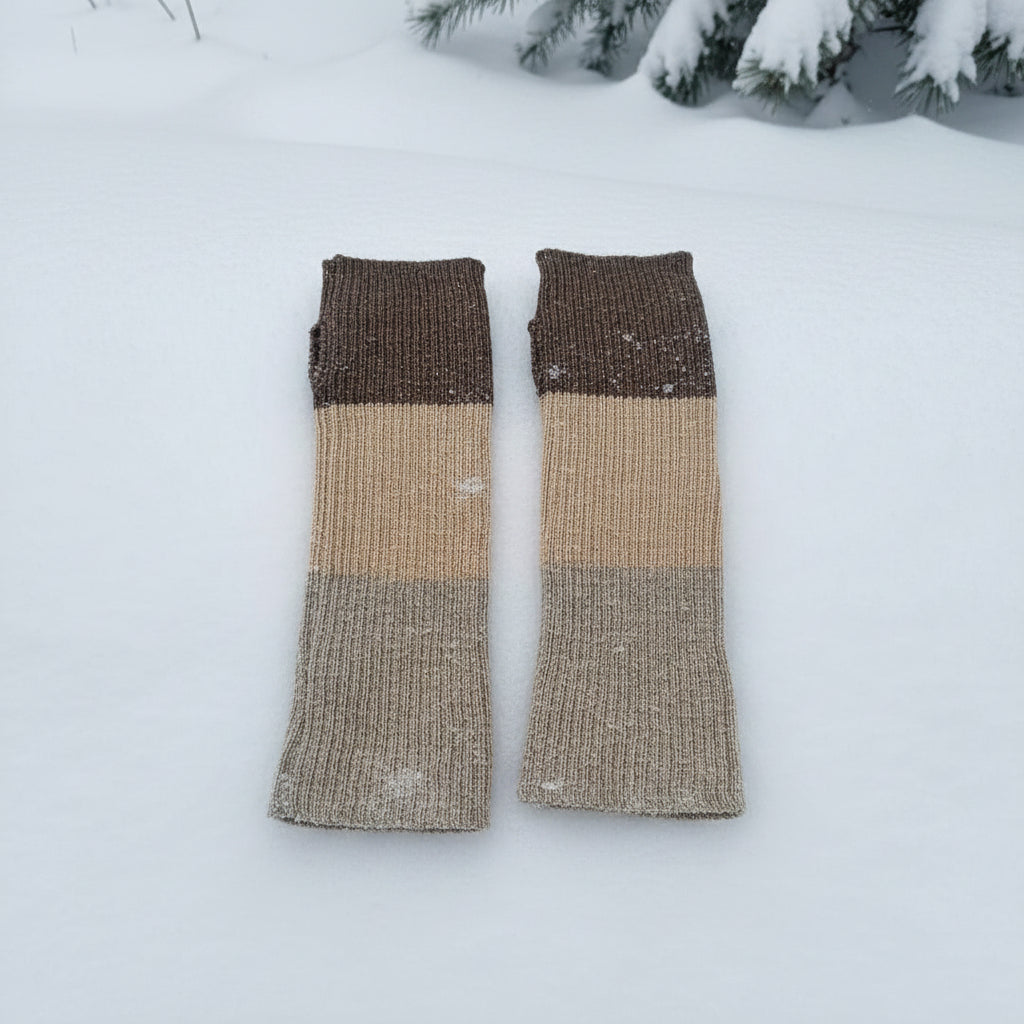 100% baby alpaca hand warmers in beige