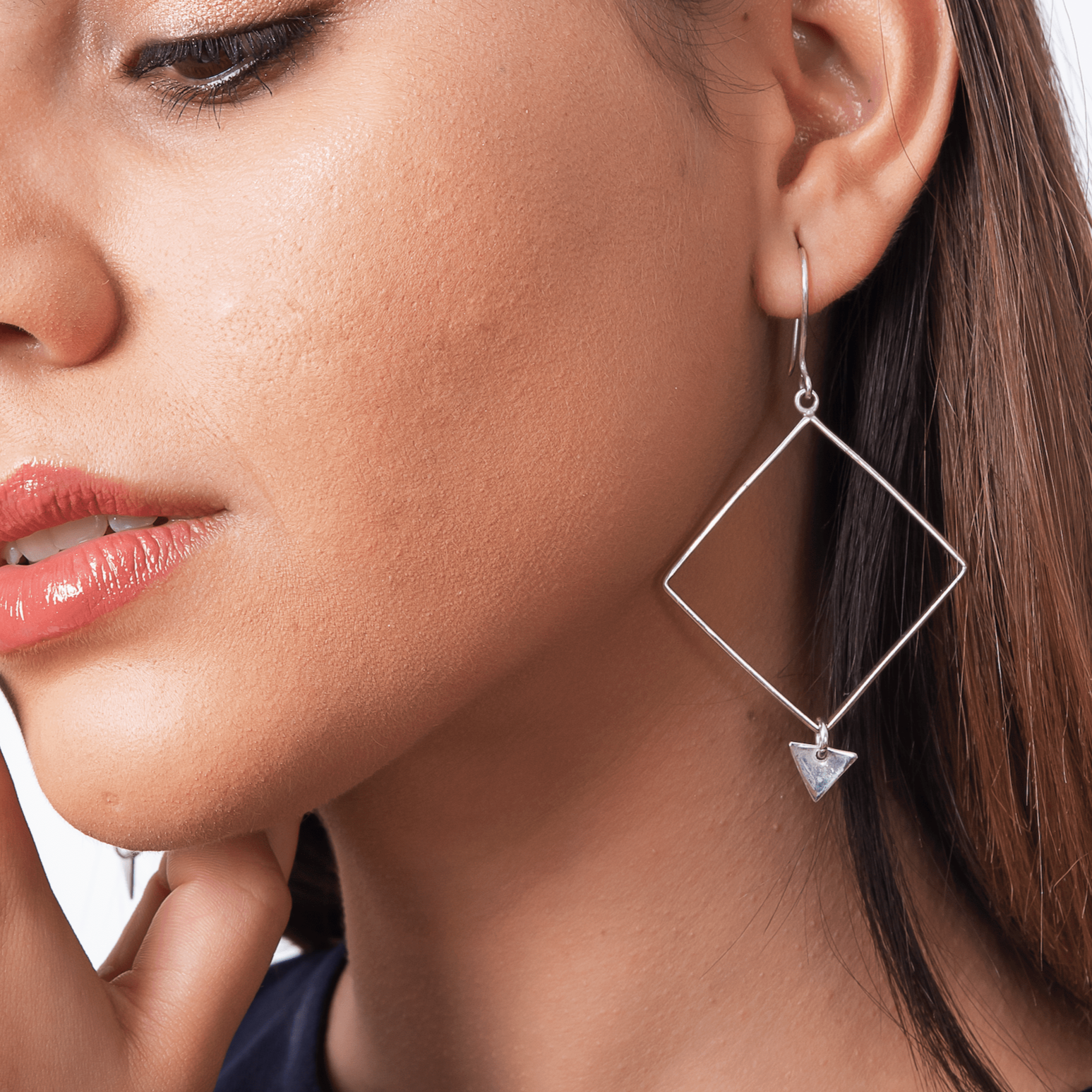 Geometric silver 950 earrings
